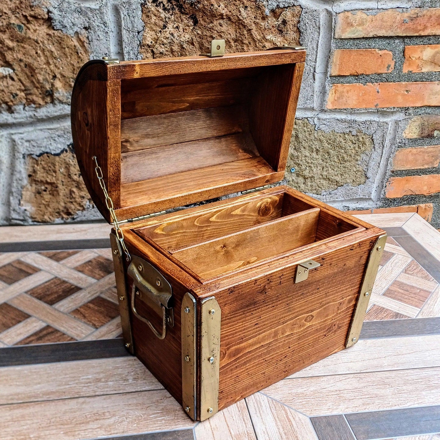 Reclaimed wood chest with tray - Doreali Studio Roma