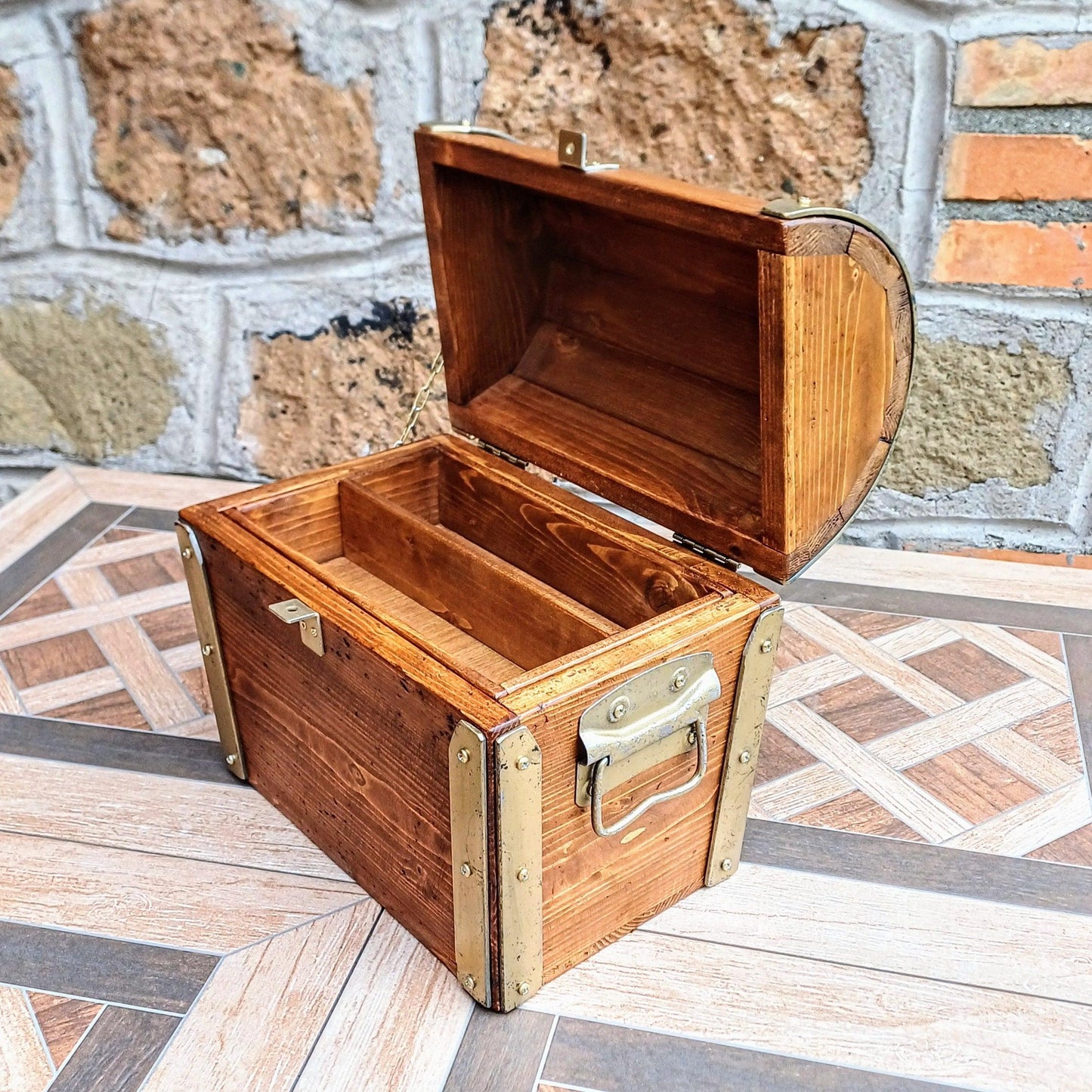Reclaimed wood chest with tray - Doreali Studio Roma
