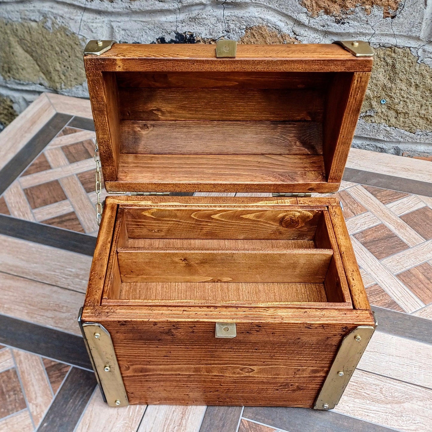 Reclaimed wood chest with tray - Doreali Studio Roma