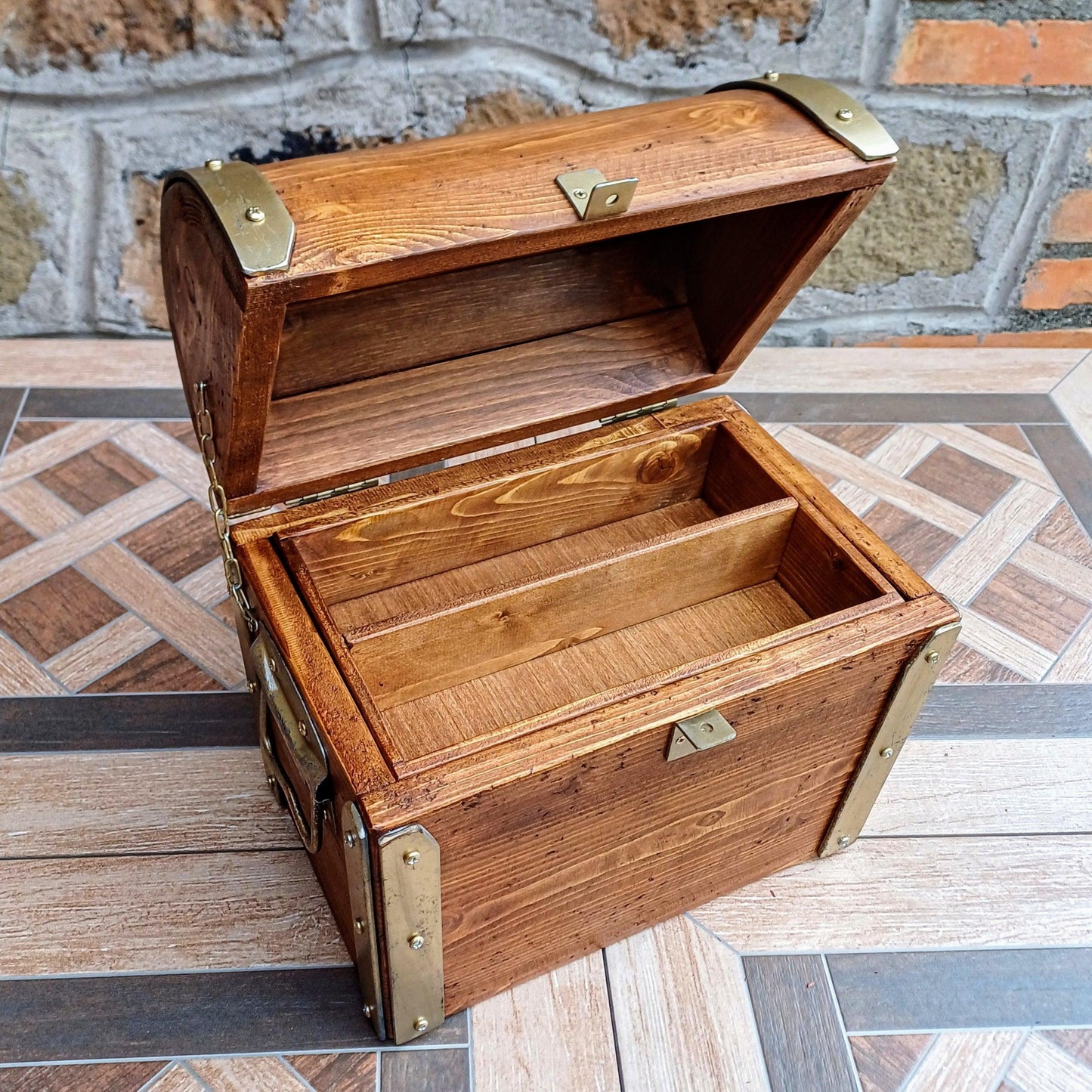 Reclaimed wood chest with tray - Doreali Studio Roma