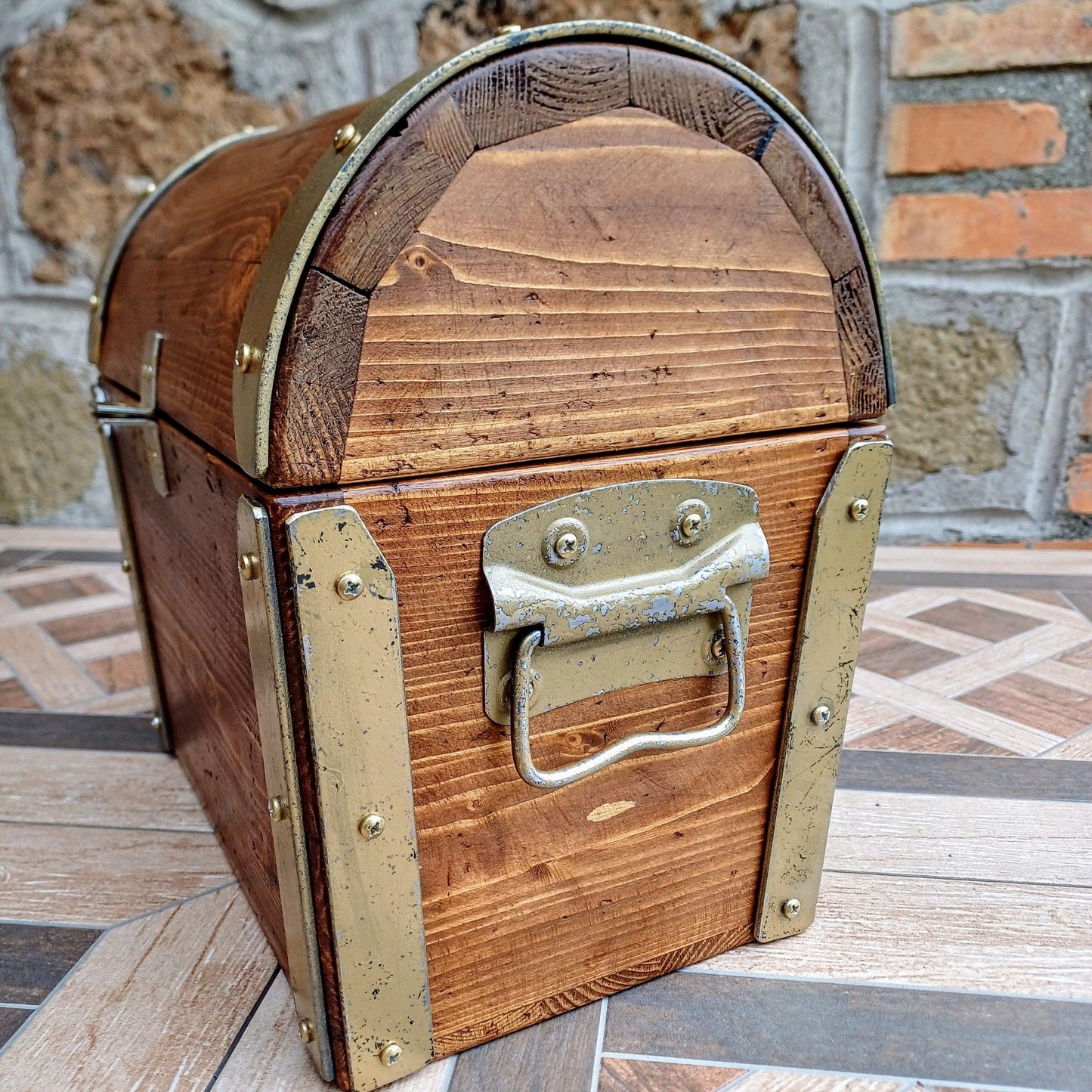 Reclaimed wood chest with tray - Doreali Studio Roma