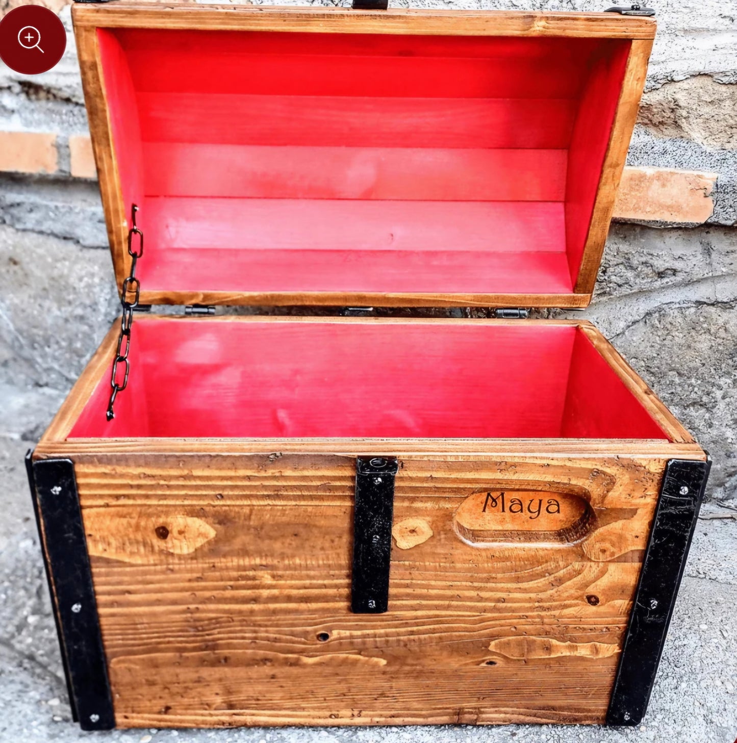 Personalized wood chest
