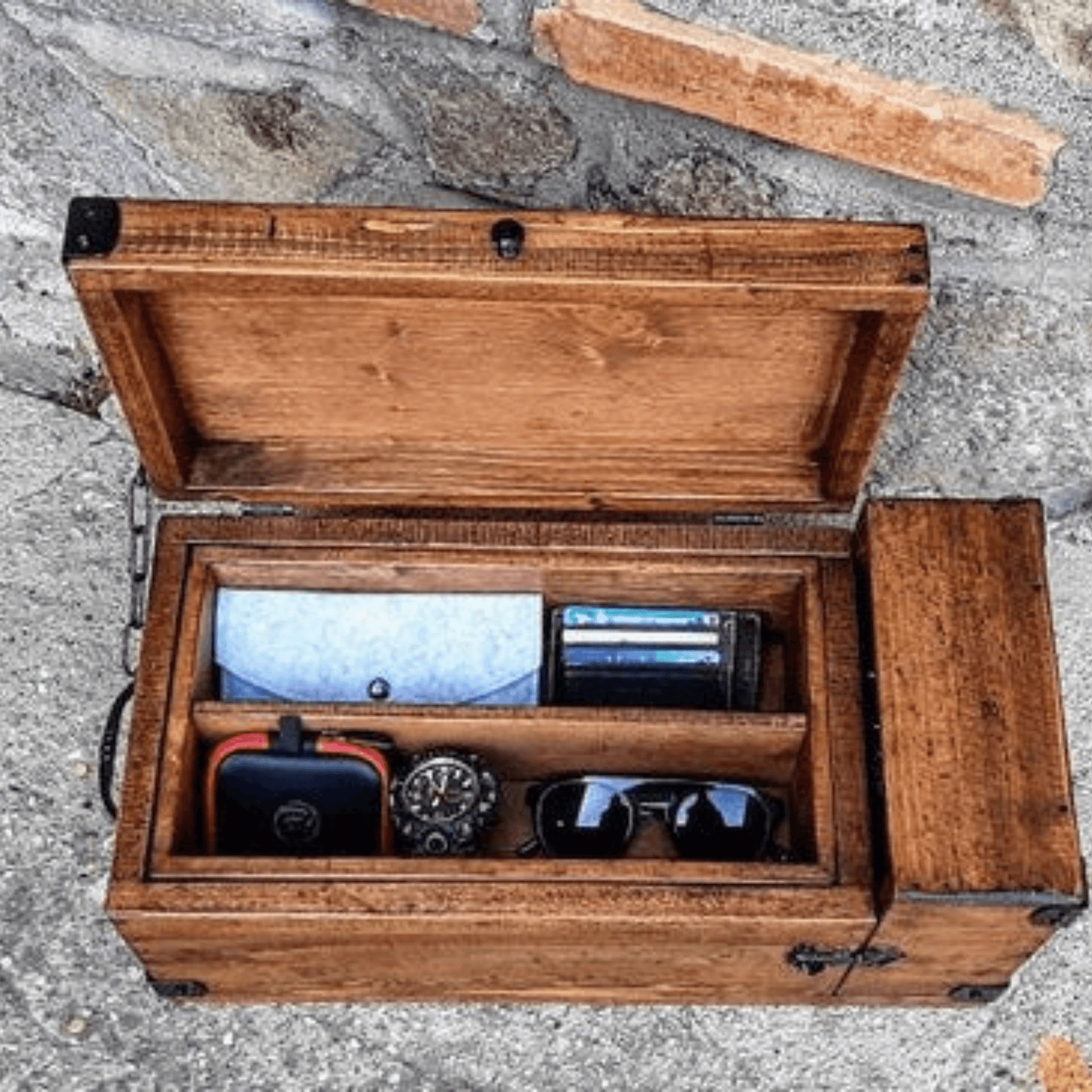 Hidden Gun Storage Box with false bottom ,exclusive design with